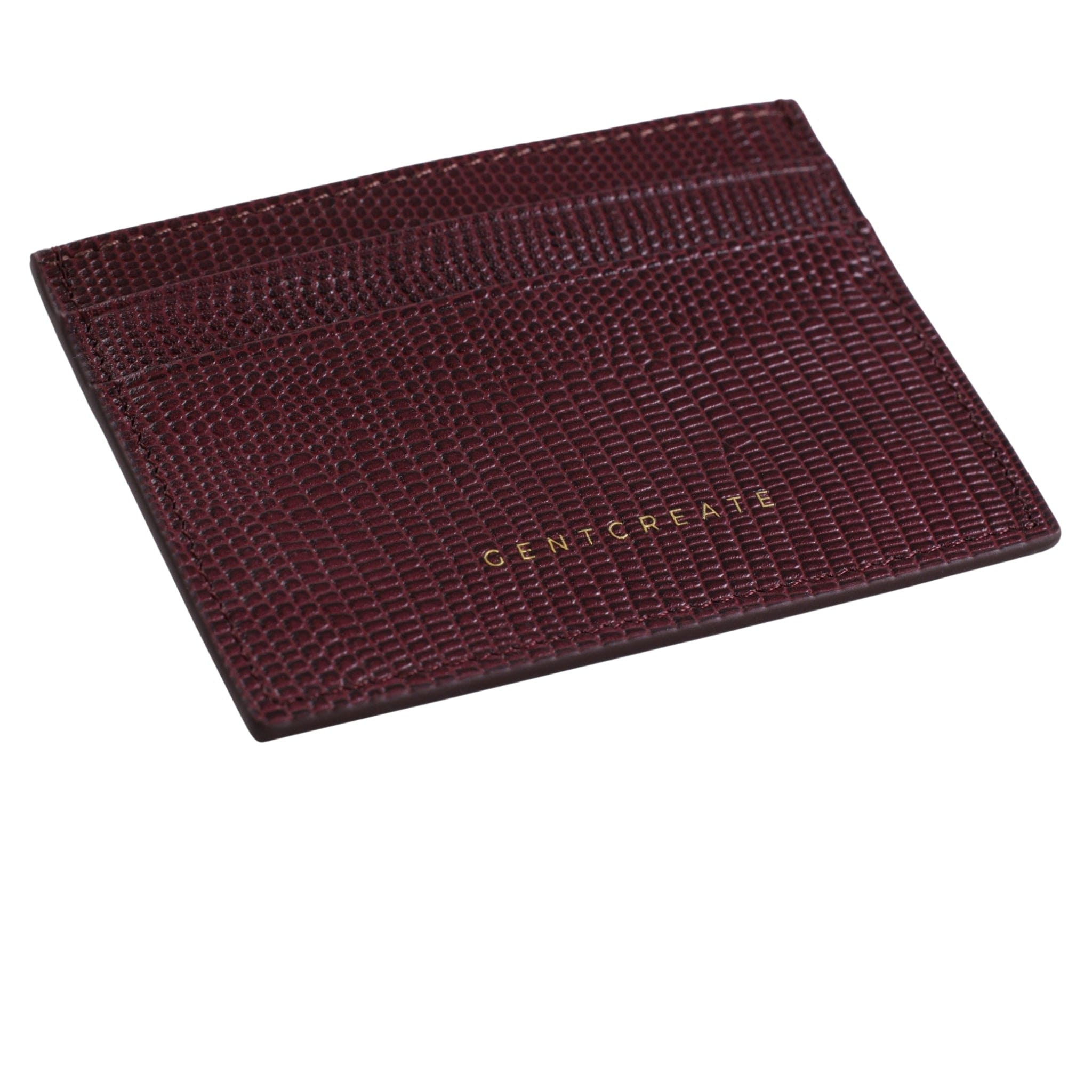 Κάρτα Burgundy Lizard Calfskin Leather Cardholder από την Gentcreate